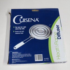 Vintage NOS STOVE GAS heat diffuser Round metal simmer Cook folding Handle